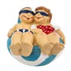 Decorative figure polyresin beach holidaymakers on