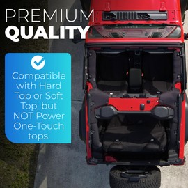 Koverz Neoprene Roll Bar Cover Padding Compatible with 2-Door Jeep Wrangler JL 2018-2023 (NOT 2024-2025) - Black