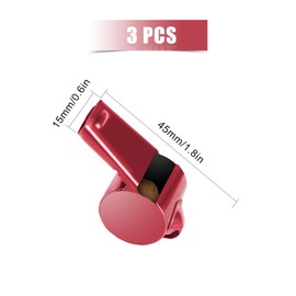 SAVITA Pack of 3 Stainless Steel Whistles with Lanyard Premium Metal Whistle Survival Sports Whistles Loud for Outdoor Activities Sports Lessons Trainer Coach Referee Teacher Emergency (Red)