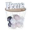 Metal Basket Height 22 cm White Metal Storage Basket Table