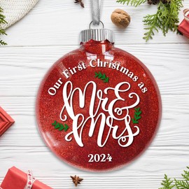 Wedding Gifts for Couples 2024 - Mr and Mrs Gifts - Wedding Registry Gifts Ideas - Wedding Gifts for Newlyweds, Bride - Bridal Shower Gifts for Bride - First Christmas Married Ornament 2024