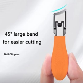 2 Stück Nagelschere, 45° große Biegung, Gebogener Nagelknipser, Spritzwassergeschützter Nagel- und Fußnagelknipser, Ergonomischer Nagelknipser, Edelstahl, Maniküre und Pediküre Werkzeuge