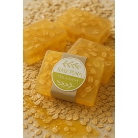 Jabon Natural Artesanal Miel Y Avena 4pzas 100 Grms
