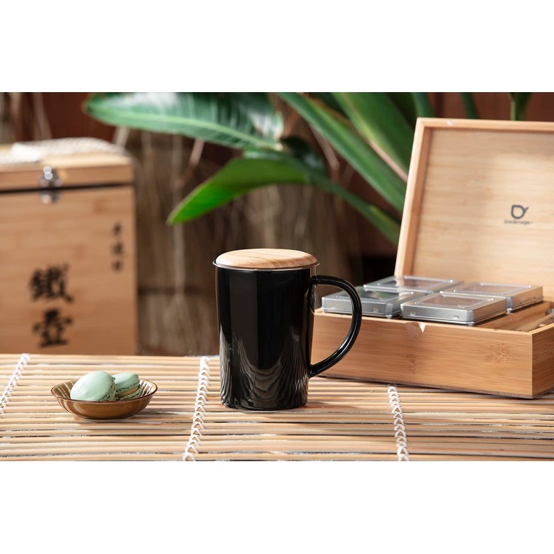 Bredemeijer Black Tea Cup with 400ml Filter and Bamboo Lid