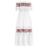 Mexican Dress for Women Floral Embroidered Dress Off Shoulder Long