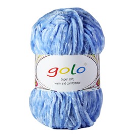 golo Chenille Yarn for Blanket Yarn 3.5 oz Soft Chenille Yarn for Hand Knitting Sky Blue Yarn
