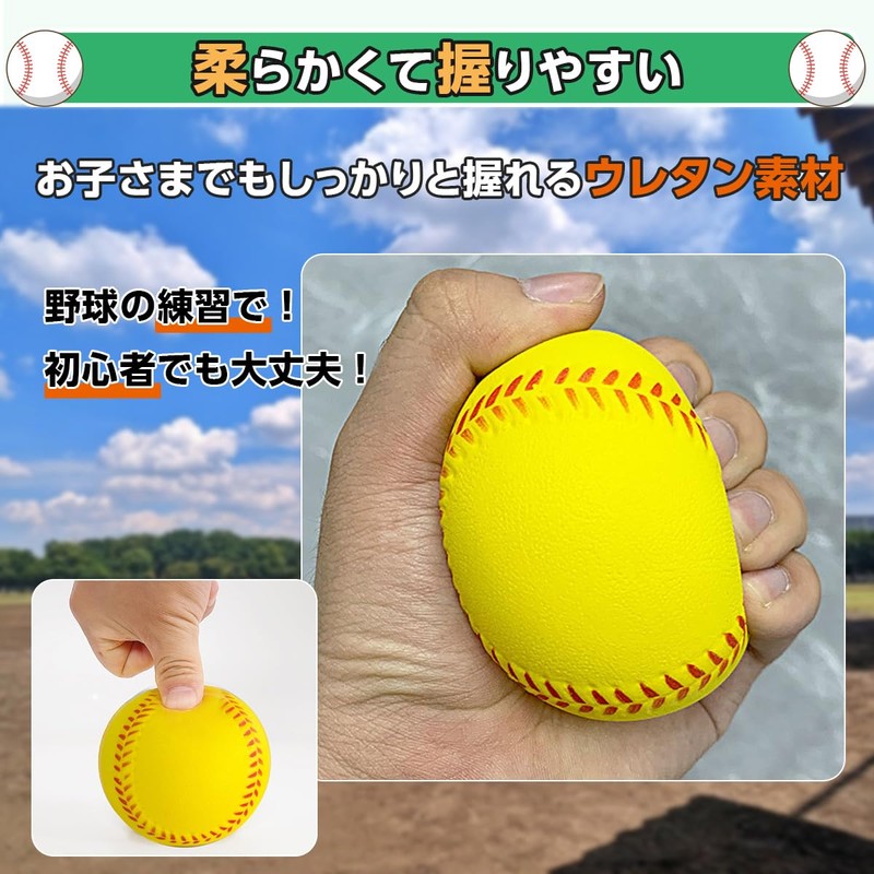 SALUDABLE Baseball, Sponge Ball, Soft Baseball, Soft, Safety Catchball, Pack