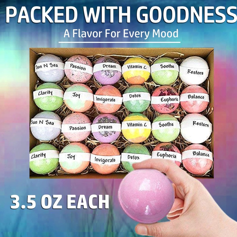 Bulk Bath Bombs Gift Set - 24 Nurture Me Organic
