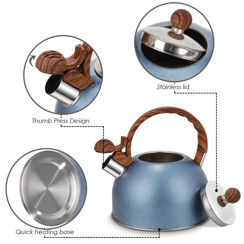 Whistling Kettle, Stainless Steel Kettle, 2.5 L Stainless Steel Whistling