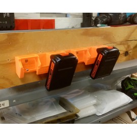 Made by Mitchell LB20 4 Slot Battery Rack for Black and Decker Wall Mount Holder Latching Storage Rack 20V LBXR20, LBXR20B, LBXR20-OPE, LBXR2020, LBXR20, LB20, LBX20, LB2X4020 USA PN LB20x4-WR