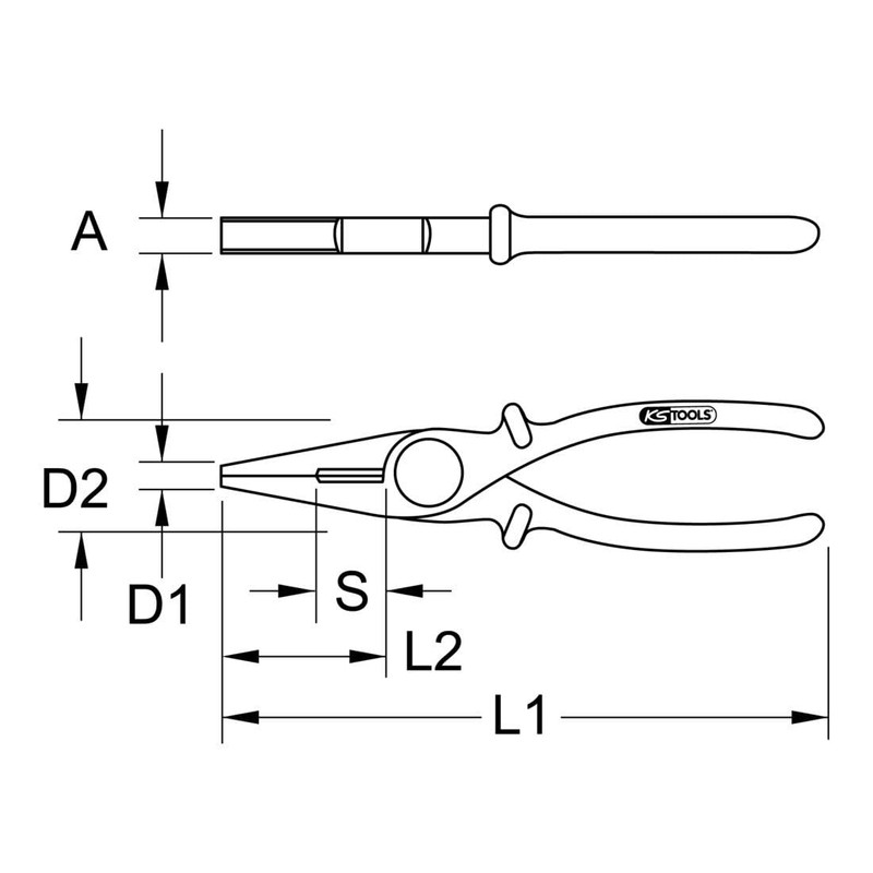 KS Tools 117.1641 Insulated Plastic Flat Pliers 190 mm