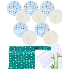 Nursing Pads - Breast Pads for Leaking Milk - Reusable & Washable Breastfeeding Pads - Stay Dry Longer - Almohadillas y Protectores de Lactancia - Viscose derived from Bamboo - 10 Pads
