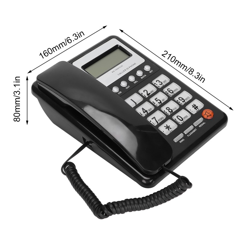 KXT8001CID Corded Telephone Caller ID Semi Hands Free Clear Display