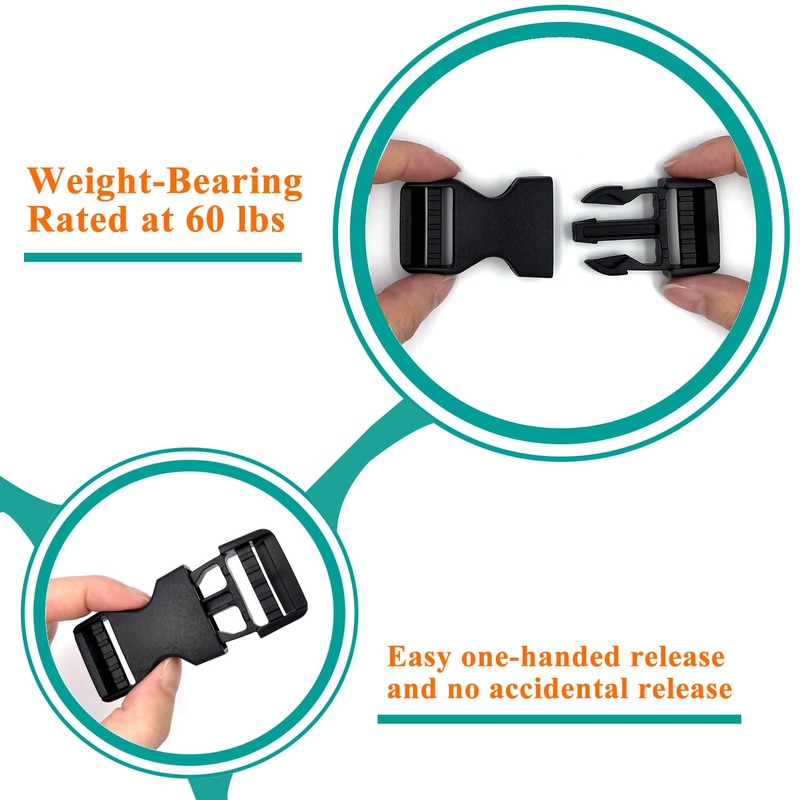 honigo Quick Side Release Buckles 1" Wide 3 Pcs Dual