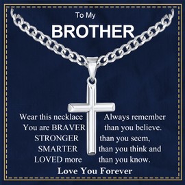 Rajputana Cross Necklace for Men, Cross Chain for Men Stainless Steel Necklace Cross Necklace for Men Jewellery Gifts To My Brother Cross Chain