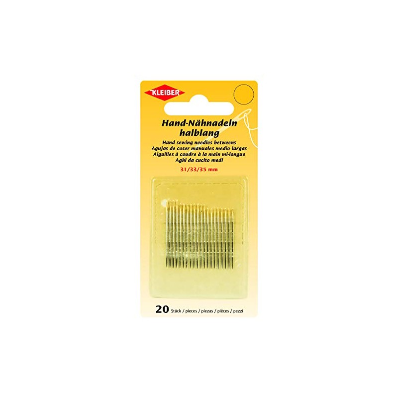 Kleiber Hand Sewing Needles, Steel, Silver, 31, 33, 35 mm