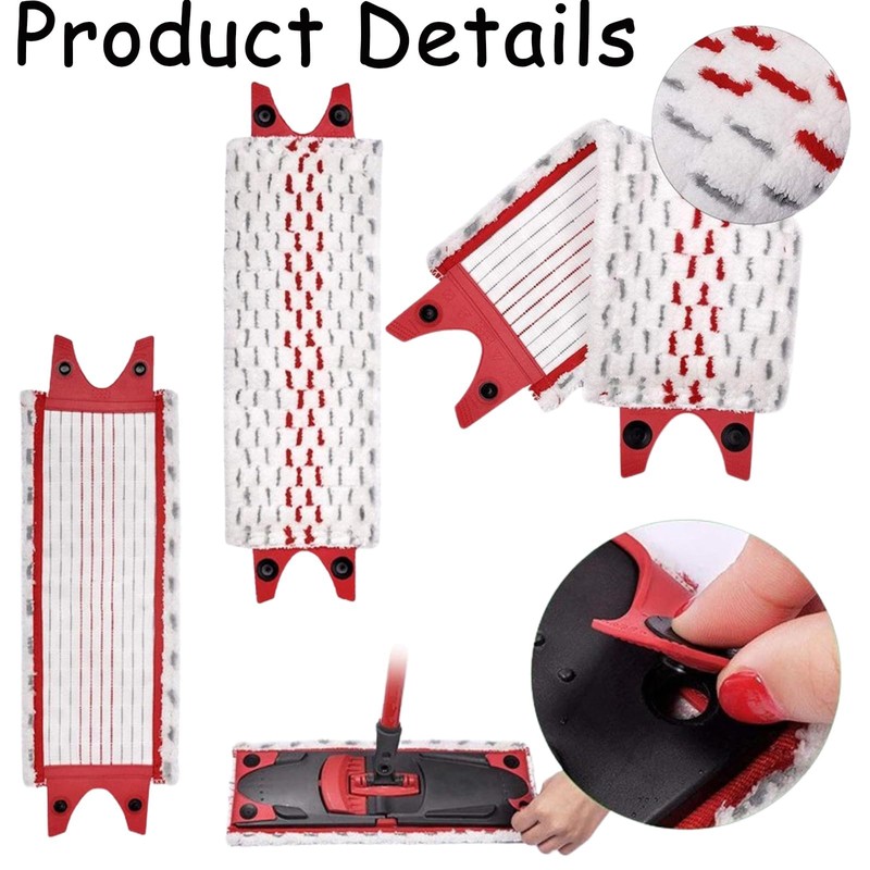 2 PCS Mop Head Replacement, Compatible Mops Pads Washable &
