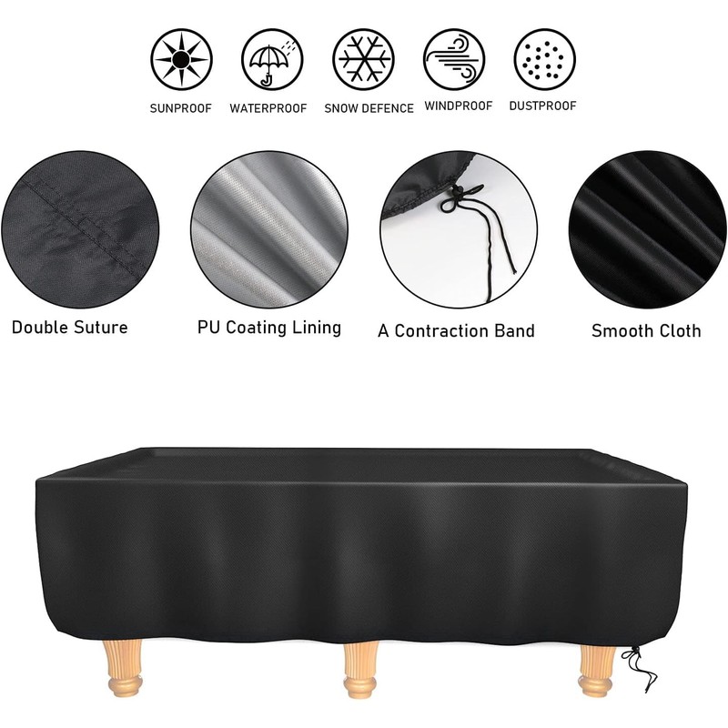 7 Foot Pool Table Cover, Waterproof Dustproof Billiard Tables Protective