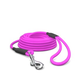 10 m Recall Lead for Dogs, Waterproof Round Lead with Hand Loop, Robust Free Running Training Lead Pink, up to 35 kg