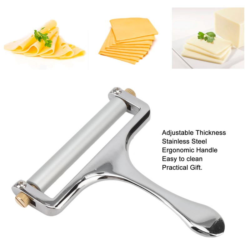 Stainless Steel Cheese Cutter Thickness Adjustable Ergonomic Handle Wire Cheese