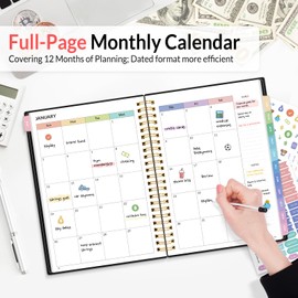 2025 Budget Planner - Monthly Budget Book from JAN 2025 - DEC 2025 with Expense Tracker Notebook, A5 Size (6.4" x 8.3") Bill Organizer & Finance Planner Account Book to Manage Your Finances, Black