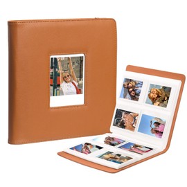 WOGOZAN 288 Pockets Photo Album for Polaroid I-Type/Now/Now+/OneStep/I-Type/Filp/Fuji Wide/Wide EVO/Wide 400/300/210 Instant Print Camera 3.5 x 4.2 Inches Films, PU Album with Cover Display - Brown