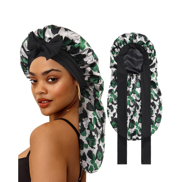 AWAYTR Long Hair Bonnet for Women - Reversible Double Layer