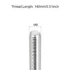 TOP-VIGOR 10Pcs M8-1.25 x 140mm Length Fully Threaded Rod, 304