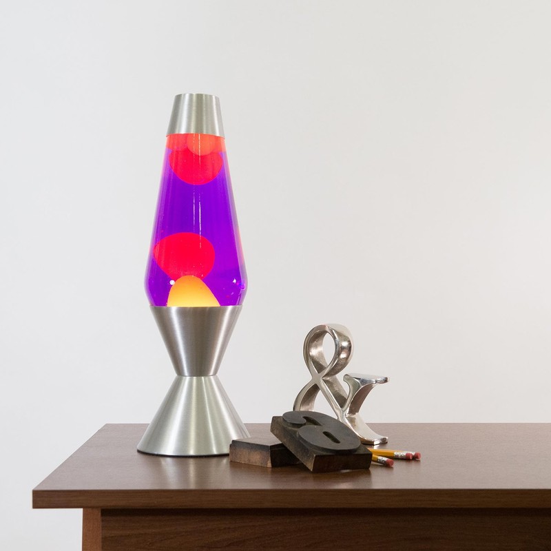 Lava the Original 16.3-Inch Silver Base Lamp with Yellow Wax