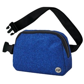 NGIL Mini Belt Bag for Women Crossbody Pack Waist Bag FannyPack with Adjustable Strap Crossbody Pouch for Traveling, Hiking (Glitter-Royal Blue)