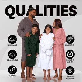 Dolce Vari DV 100% Egyptian Cotton Bathrobe Extra Absorbent Terry Toweling Luxury Dressing Gown With Big Pockets And Belt Soft Bathrobe (UK, Alpha, L, Regular, Regular, Blush-Pink)