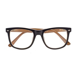 Eyekepper Design Reading Glasses Square Large Lenses Reader Eyeglasses for Women Reading Spring-Hinges Black-Brown +1.00