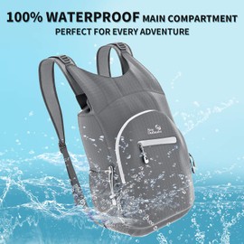 Outlander 100% Waterproof Hiking Backpack Lightweight Packable Travel Daypack(Grey)