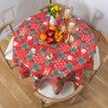 DwEllAid Red Christmas Tablecloth Disposable 60 inch Round Tablecloth Vinyl