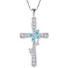 EJARY Cross Necklace for Women Butterfly 925 Sterling Silver March