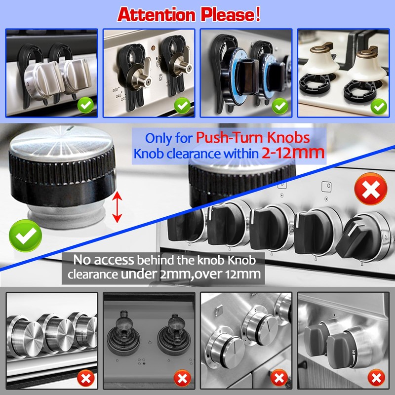 MCOTOP Gas Stove Knob Locks, Stove Knob Safety Covers for