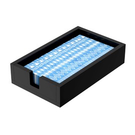 HIIMIEI Acrylic Napkin Holder for Bathroom, Black Acrylic Guest Towel Holder, Bathroom Napkins Guest Disposable Holder, Hand Towel Tray for Kitchen, Parties, Weddings, Party, Hotel, Restaurant（Black）
