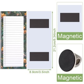 taonganui 6 Stück Magnetische Notizblöcke 1 Magnetisch Stifthalter, 50 Blätter Einkaufsliste Magnetisch Kühlschrank, Einkaufszettel Block für Kühlschrankeinkäufe, Aufbewahrung, Kochbücher, To Do Listen Block