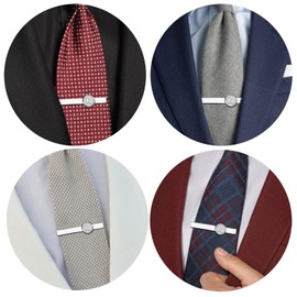 2 Inch Initial Letter Tie Clip, Men's Tie Clip Bar Accessories, Mens Classic Silver Necktie Ties Bar Pinch Clips Business Tie, Tie Clips for Wedding Business Clips Skinny Tie Clip A-Z, Letter R