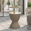 vidaXL Ice Cooler Table Light Brown Polypropylene Medium Convertible