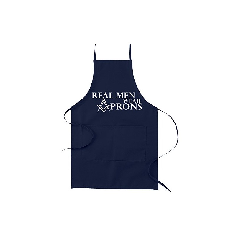 Real Men Wear Aprons Masonic Cooking Kitchen Apron - [Navy]