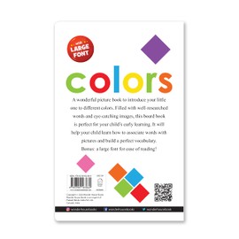 Colors: Early Learning Board Book With Large Font (Big Board Books)