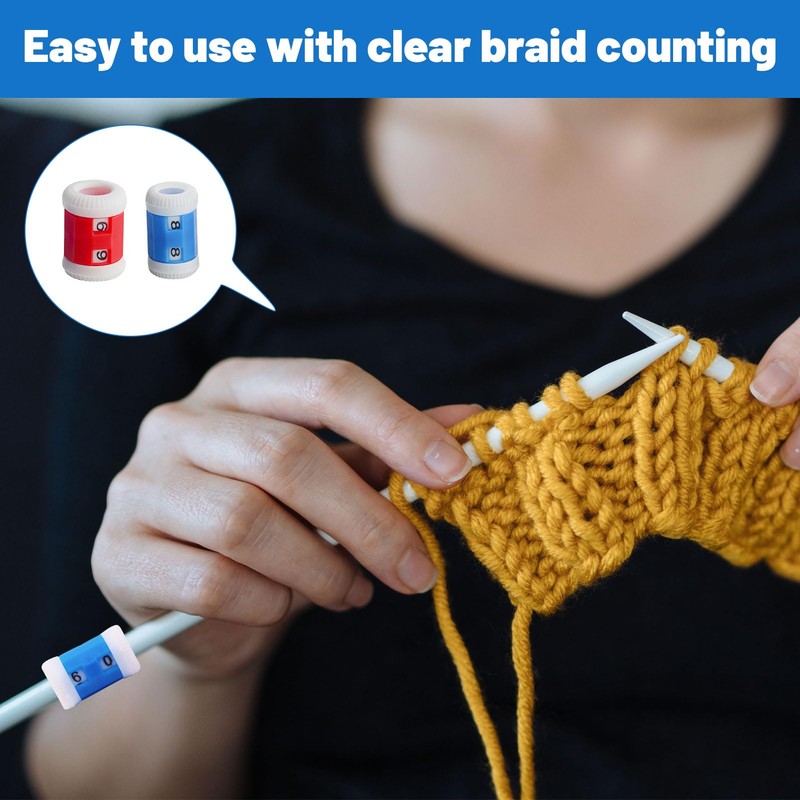 Knitting Row Counter,10 Pcs Row Counters for Knitting,Portable Knitting Counters