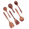 Kitchen Utensils Set Wooden Spatulas Spoons Comfortable Grip Minimaliset Kitchen