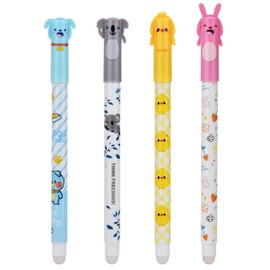 LVZONGXIN Erasable Ballpoint Pen, 4 Blue Fine Tip 0.5 mm, Gel Eraser Pens, Under the Sea, Pens with Erasable Ink, Erasable Without Using Sheets