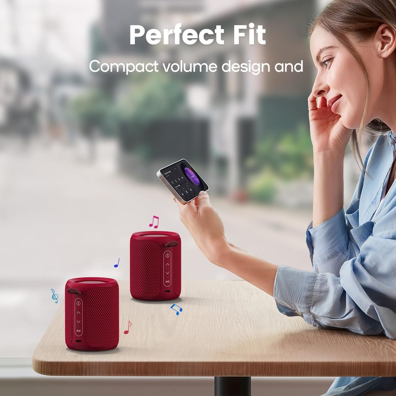 Deeyaple Portable Bluetooth Speaker, IP67 Waterproof Mini Bluetooth Speaker Wireless