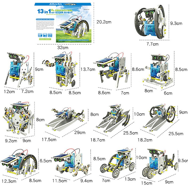 Solar Robot Toy 13 in 1 Sturdy Plastic Hand Eye
