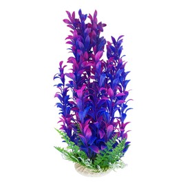 Jumbo Bushy Aquarium or Pond Artificial Plant 75-80cm/30 Inch Tall, Blues & Purple Life Like Fish Tank Decoration