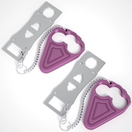 Portable Door Lock for Travelers, Sturdy Metal Hotel Door Lock, Front Door Lock Security for Motel Home Office Apartment Bedroom, Privacy & Safety Essential (Purple, 2 Pack)