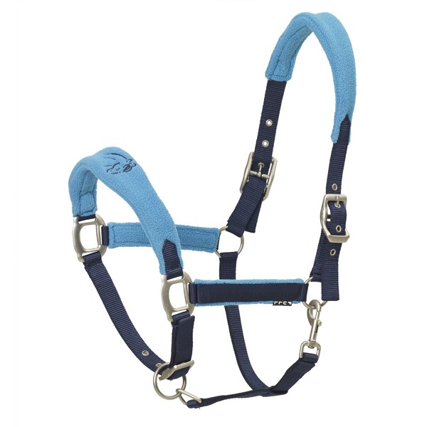 Centaur Fleece Cushion Breakaway Halter - Size:Cob Color:Navy/Turquoise